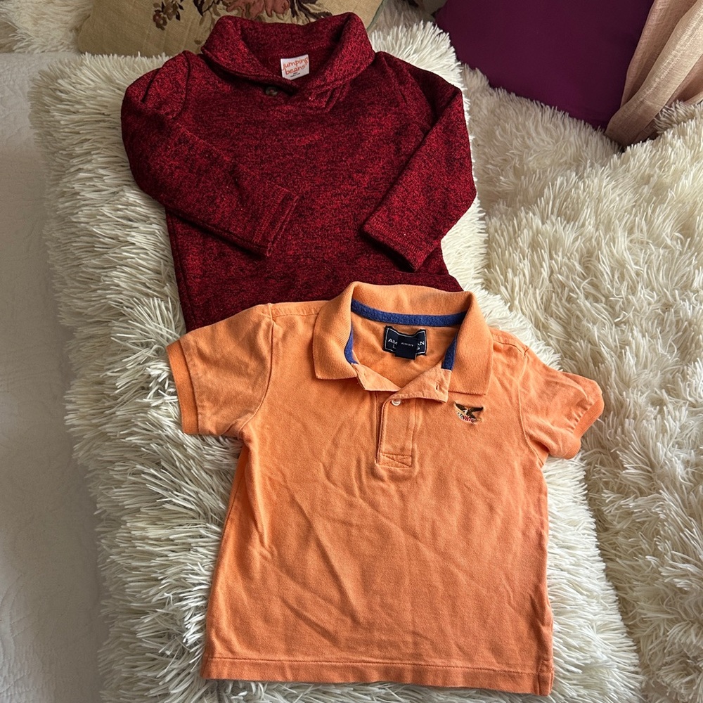 American Living Orange Kids Polo Shirt size 24m